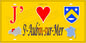 Plaque métal décorative 15X30 J' ❤️ Saint-Aubin-sur-Mer, Seine Maritime (76) jaune carte