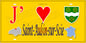 Plaque métal décorative 15x30 J' ❤️ Saint-Aubin-sur-Scie, Seine Maritime (76) jaune carte