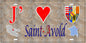 Plaque métal décorative 15 x 30 cm fond mur antique carte J' ❤️ Saint-Avold, canton Saint-Avold Moselle 57