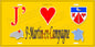 Plaque métal décorative 15x30 J' ❤️ Saint-Martin-en-Campagne, Seine Maritime (76) jaune carte
