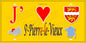 Plaque métal décorative 15X30 J' ❤️ Saint-Pierre-le-Vieux, Seine Maritime (76) jaune carte