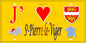 Plaque métal décorative 15X30 J' ❤️ Saint-Pierre-le-Viger, Seine Maritime (76) jaune carte