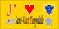 Plaque métal décorative 15X30 J' ❤️ Saint-Vaast-Dieppedalle, Seine Maritime (76) jaune carte