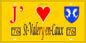 Plaque métal décorative 15X30 J' ❤️ Saint-Valery-en-Caux, Seine Maritime (76) jaune