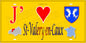 Plaque métal décorative 15X30 J' ❤️ Saint-Valery-en-Caux, Seine Maritime (76)jaune carte