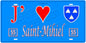 Plaque métal décorative, J' ❤️Saint-Mihiel, Meuse, fond  mur bleu 55