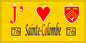 Plaque métal décorative 15X30 J' ❤️ Sainte-Colombe, Seine Maritime (76) jaune