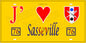 Plaque métal décorative 15X30 J' ❤️ Sasseville, Seine Maritime (76) jaune