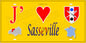 Plaque métal décorative 15X30 J' ❤️ Sommesnil, Seine Maritime (76) jaune carte