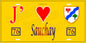 Plaque métal décorative 15X30 J' ❤️ Sauchay, Seine Maritime (76) jaune