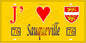 Plaque métal décorative 15x30 J' ❤️ Sauqueville, Seine Maritime (76) jaune 
