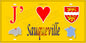 Plaque métal décorative 15x30 J' ❤️ Sauqueville, Seine Maritime (76) jaune carte
