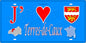 Plaque métal décorative 15X30 J' ❤️ Terres-de-Caux, Seine Maritime (76) bleu carte