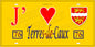 Plaque métal décorative 15X30 J' ❤️ Terres-de-Caux, Seine Maritime (76) jaune