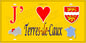Plaque métal décorative 15X30 J' ❤️ Terres-de-Caux, Seine Maritime (76) jaune carte