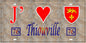 Plaque métal décorative 15X30 J' ❤️ Thiouville, Seine Maritime (76) antique