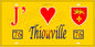 Plaque métal décorative 15X30 J' ❤️ Thiouville, Seine Maritime (76) jaune