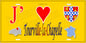 Plaque métal décorative  J' ❤️ Tourville-la-Chapelle, Seine Maritime (76) jaune carte