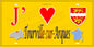 Plaque métal décorative 15x30 J' ❤️ Tourville-sur-Arques, Seine Maritime (76) jaune crte