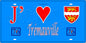 Plaque métal décorative 15X30 J' ❤️ Trémauville, Seine Maritime (76) bleu