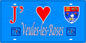 Plaque métal décorative 15X30 J' ❤️ Veules-les-Roses, Seine Maritime (76) bleu