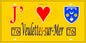 Plaque métal décorative 15X30 J' ❤️ Veulettes-sur-Mer, Seine Maritime (76) jaune