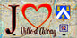 Plaque métal décorative  J' ❤️ Ville-d'Avray, Hauts de Seine (92) fond carte