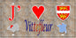 Plaque métal décorative 15X30 J' ❤️ Vittefleur, Seine Maritime (76) antique carte