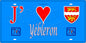Plaque métal décorative 15X30 J' ❤️ Yébleron, Seine Maritime (76) bleu