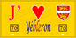 PlaqPlaque métal décorative 15X30 J' ❤️ Yébleron, Seine Maritime (76) jaune