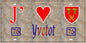 Plaque métal décorative 15X30 J' ❤️ Yvetot, Seine Maritime (76) antique