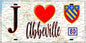 Plaque métal décorative  J' ❤️ Abbeville, Somme (80)