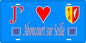 Plaque métal décorative J' ❤️ Aboncourt sur Seille, fond bleu 57