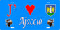 Plaque métal décorative 15 x 30 cm fond bleu J' ❤️ Ajaccio Corse Corse du Sud