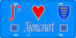 Plaque métal décorative 15 x 30 cm fond bleu 57 J' ❤️ Ajoncourt, canton du Saulnois Moselle 57