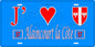 Plaque métal décorative 15 x 30 cm fond bleu 57 J' ❤️ Alaincourt la Côte, canton du Saulnois Moselle 57