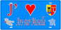 Plaque métal décorative 15 x 30 cm fond  mur bleu carte J' ❤️Ars sur Moselle, canton Les Coteaux de Moselle  57