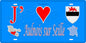 Plaque métal décorative 15 x 30 cm fond bleu carte J' ❤️ Aulnois-sur-Seille, canton du Saulnois Moselle 57