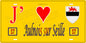 Plaque métal décorative 15 x 30 cm fond jaune 57 J' ❤️ Aulnois-sur-Seille, canton du Saulnois Moselle 57