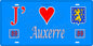 Plaque métal décorative  J' ❤️ Auxerre, Yonne 89