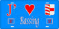 Plaque métal décorative 15 x 30 cm fond bleu 57 J' ❤️ Bassing, canton du Saulnois Moselle 57