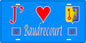 Plaque métal décorative 15 x 30 cm fond bleu 57 J' ❤️ Baudrecourt, canton du Saulnois Moselle 57