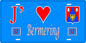 Plaque métal décorative 15 x 30 cm fond bleu 57 J' ❤️ Bermering, canton du Saulnois Moselle 57