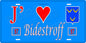 Plaque métal décorative 15 x 30 cm fond bleu 57 J' ❤️ Bidestroff, canton du Saulnois Moselle 57