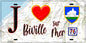 Plaque métal décorative  J' ❤️ Biville sur Mer, Seine Maritime (76)