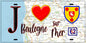 Plaque métal décorative  J' ❤️ Boulogne sur Mer, Pas de Calais (62)