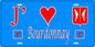 Plaque métal décorative 15 x 30 cm fond bleu 57 J' ❤️ Bourdonnay, canton du Saulnois Moselle 57
