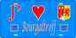 Plaque métal décorative 15 x 30 cm fond bleu 57 J' ❤️ Bourgaltroff, canton du Saulnois Moselle 57