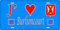 Plaque métal décorative 15 x 30 cm fond bleu 57 J' ❤️ Burlioncourt, canton du Saulnois Moselle 57