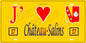 Plaque métal décorative 15 x 30 cm fond jaune 57 J' ❤️ Château-Salins, canton du Saulnois Moselle 57